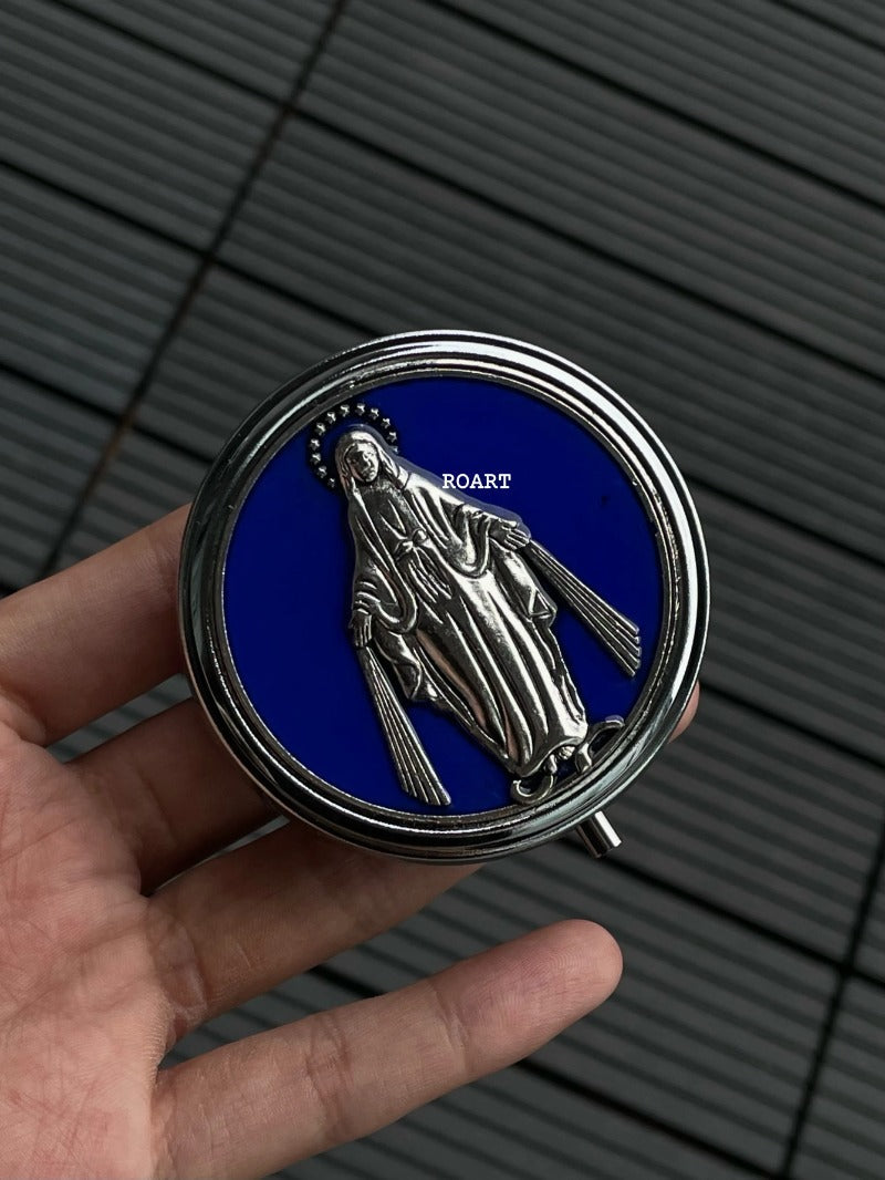 Handcrafted Virgin Mary Pill Box – Faith-Inspired Elegance