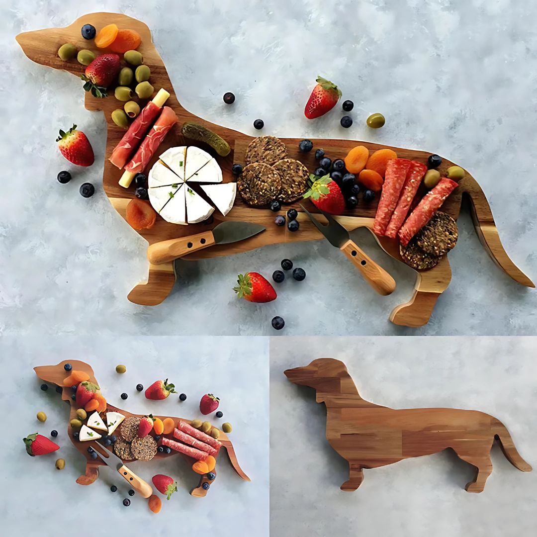 Wood Dachshund Serving Platter