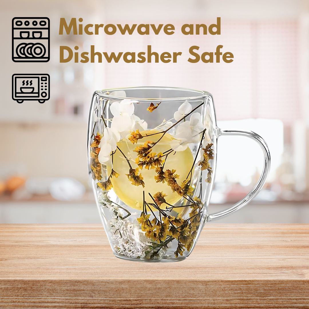 Coffee Mug with Dried Flowers