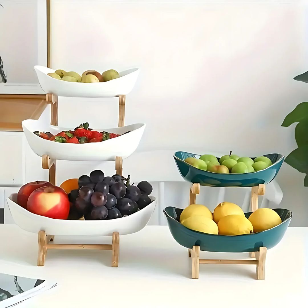 2 and 3 Tier Oval Fruit Bowl