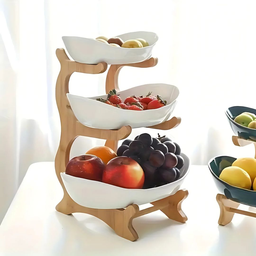 2 and 3 Tier Oval Fruit Bowl