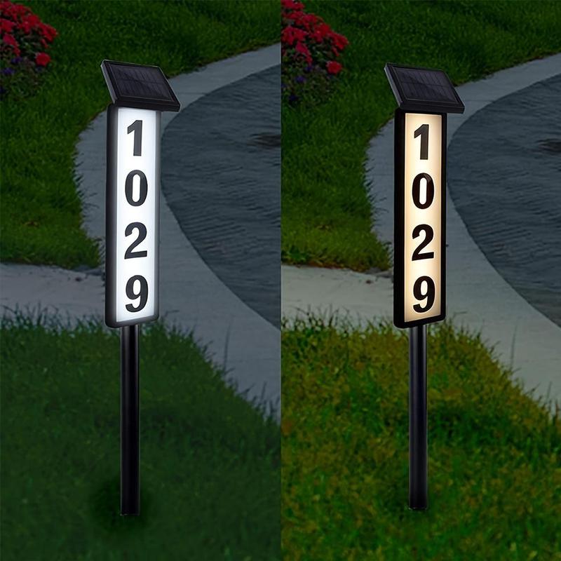 Solar-Powered Address Sign with Dual Lighting Modes