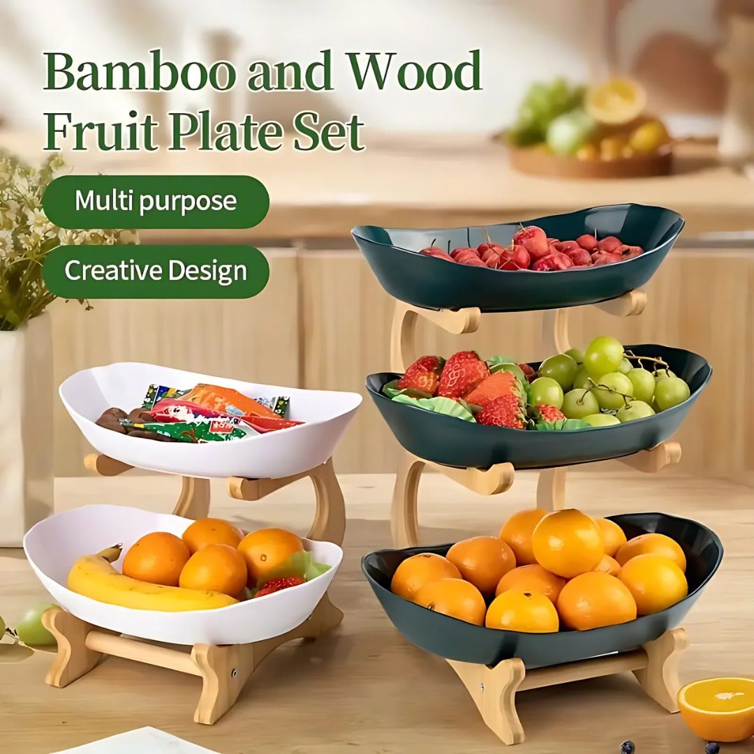 2 and 3 Tier Oval Fruit Bowl