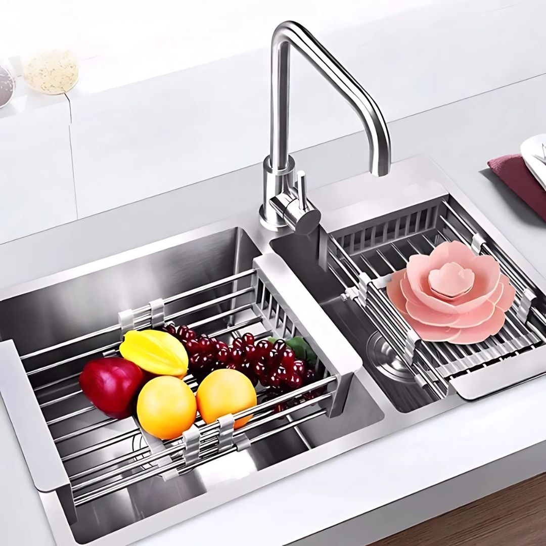 Retractable Over-the-Sink Dish Drying Rack