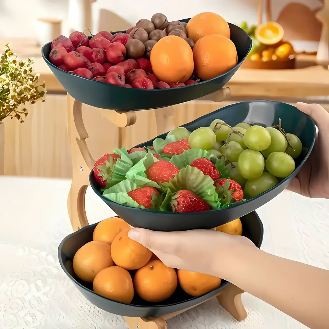 2 and 3 Tier Oval Fruit Bowl