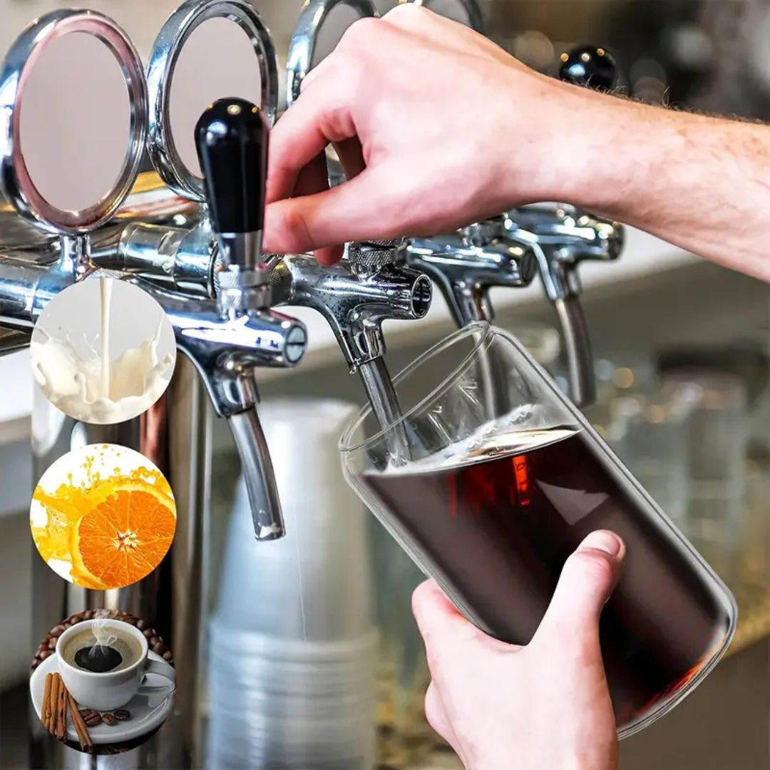 6 Pcs Can Shaped Glass Cups Beer & Ice Coffee Glasses