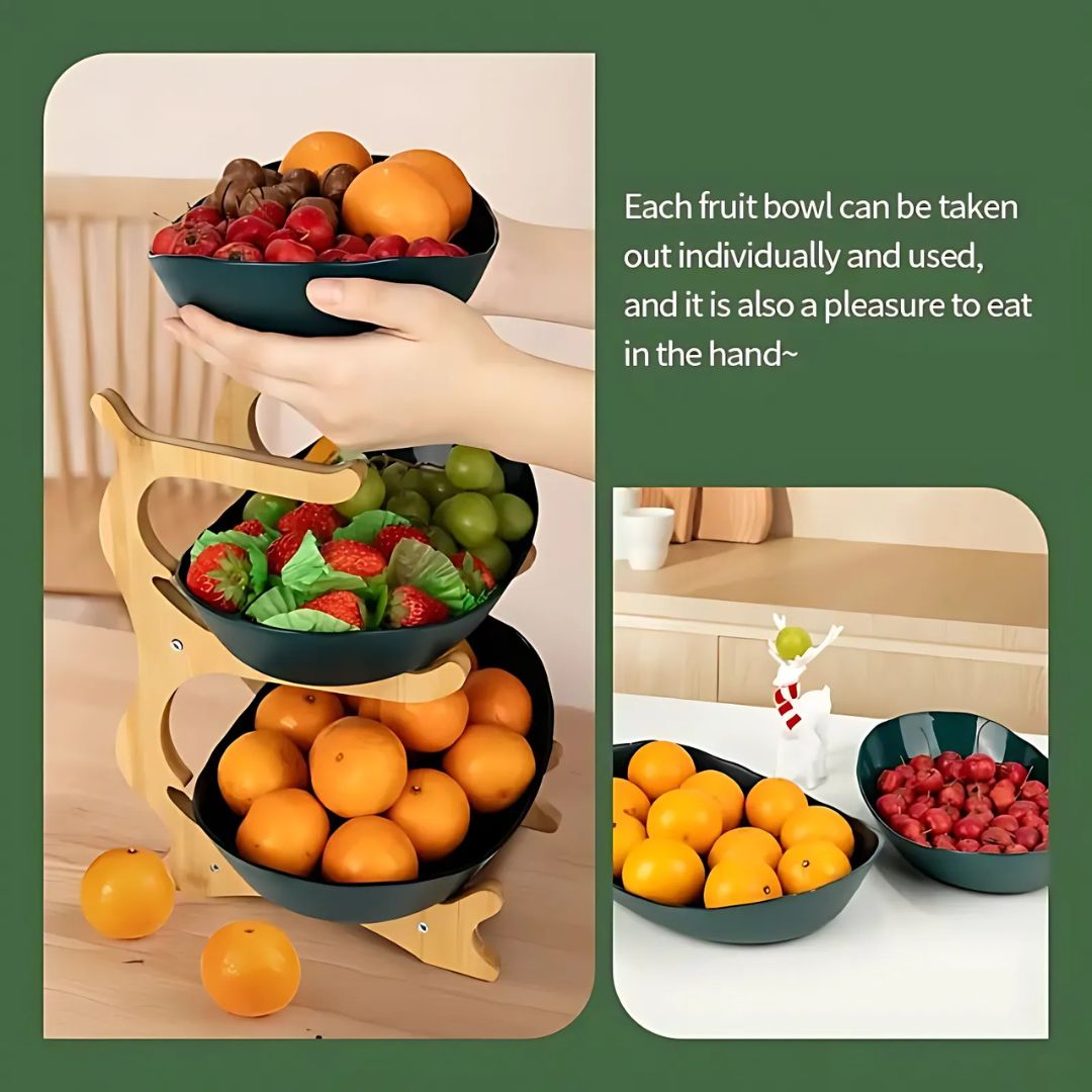 2 and 3 Tier Oval Fruit Bowl
