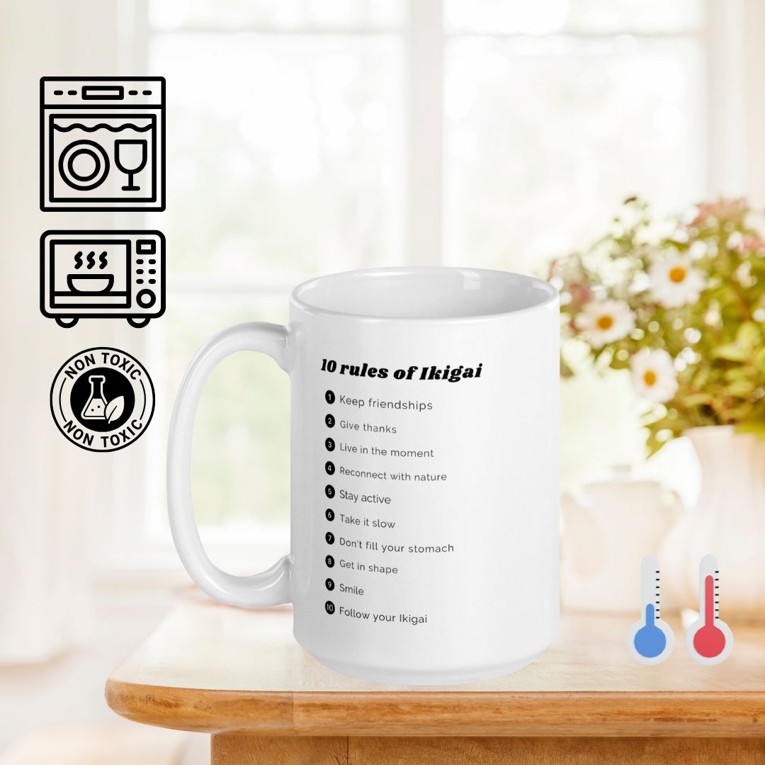 10 Rules Of Ikigai Ceramic Printed Mug