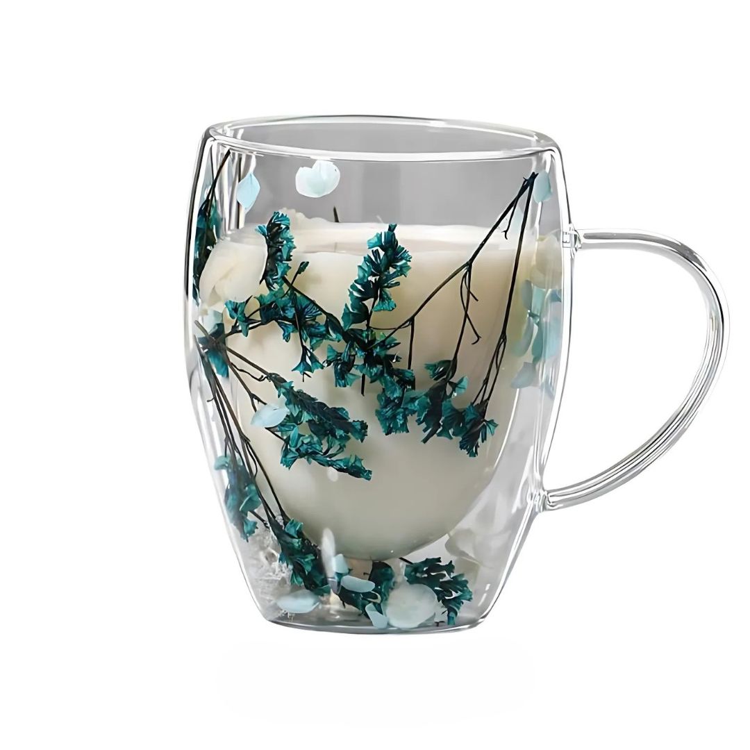 Coffee Mug with Dried Flowers