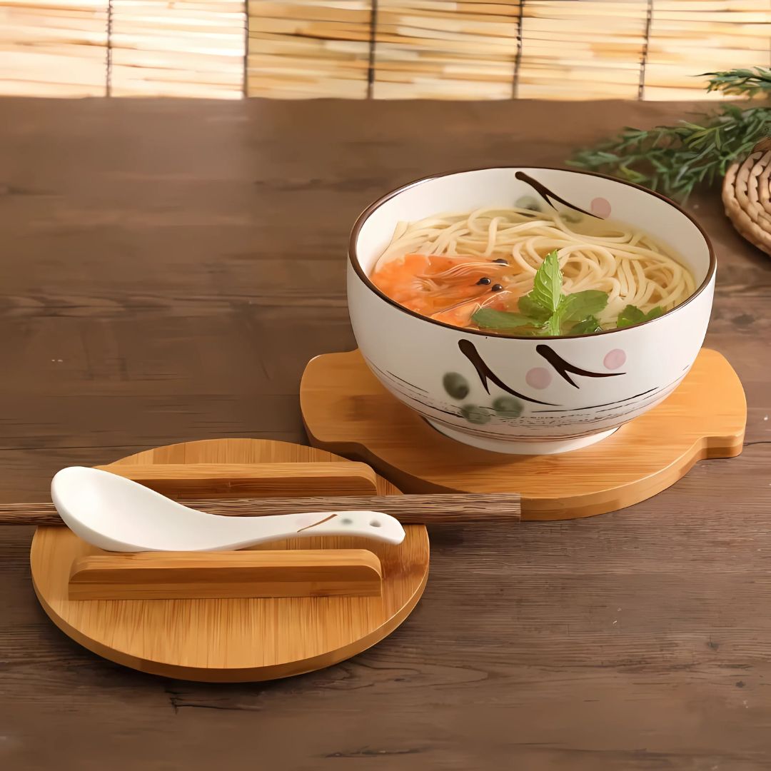 Japanese Handpainted Ramen Bowl Set