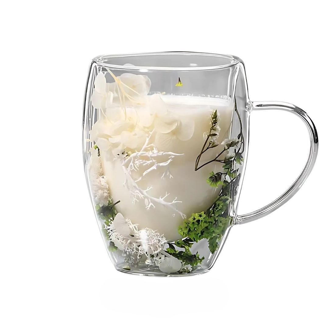 Coffee Mug with Dried Flowers
