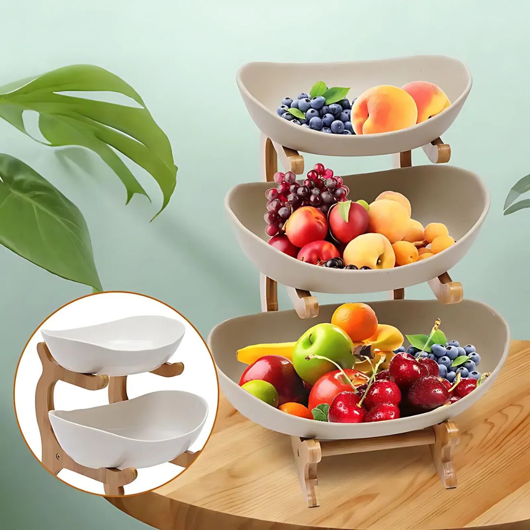 2 and 3 Tier Oval Fruit Bowl