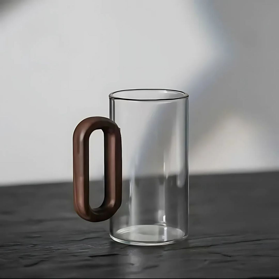 Nordic Walnut Glass Mug