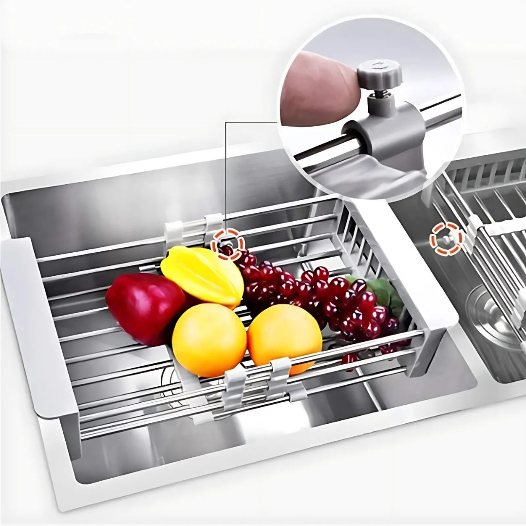 Retractable Over-the-Sink Dish Drying Rack