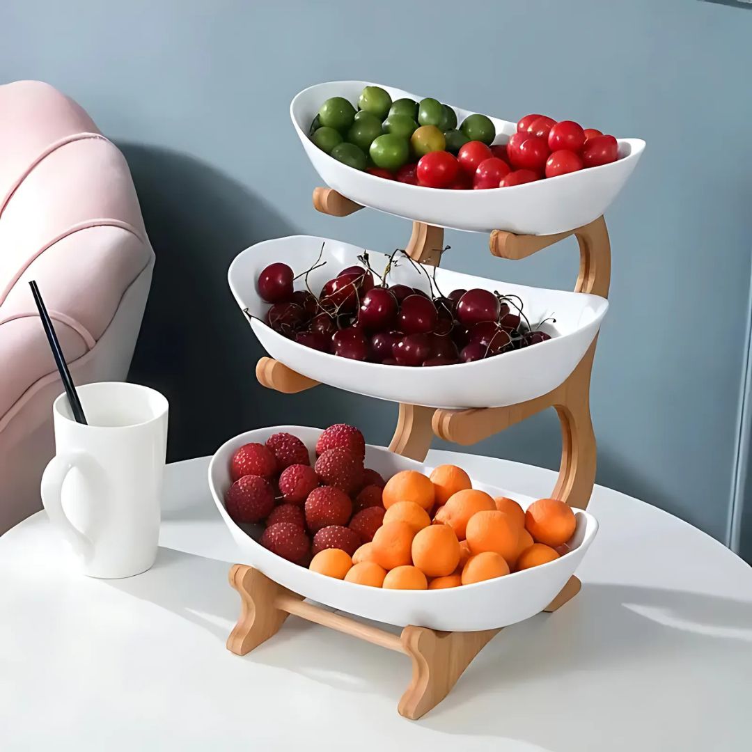 2 and 3 Tier Oval Fruit Bowl