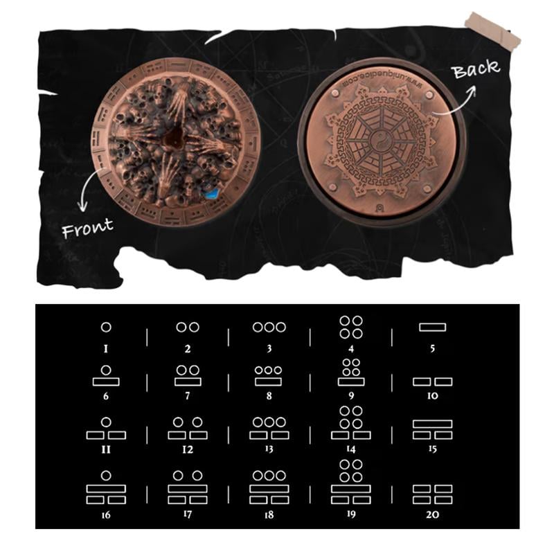 💀Metal Wand Skull Dice & Bone RPG Dice Set