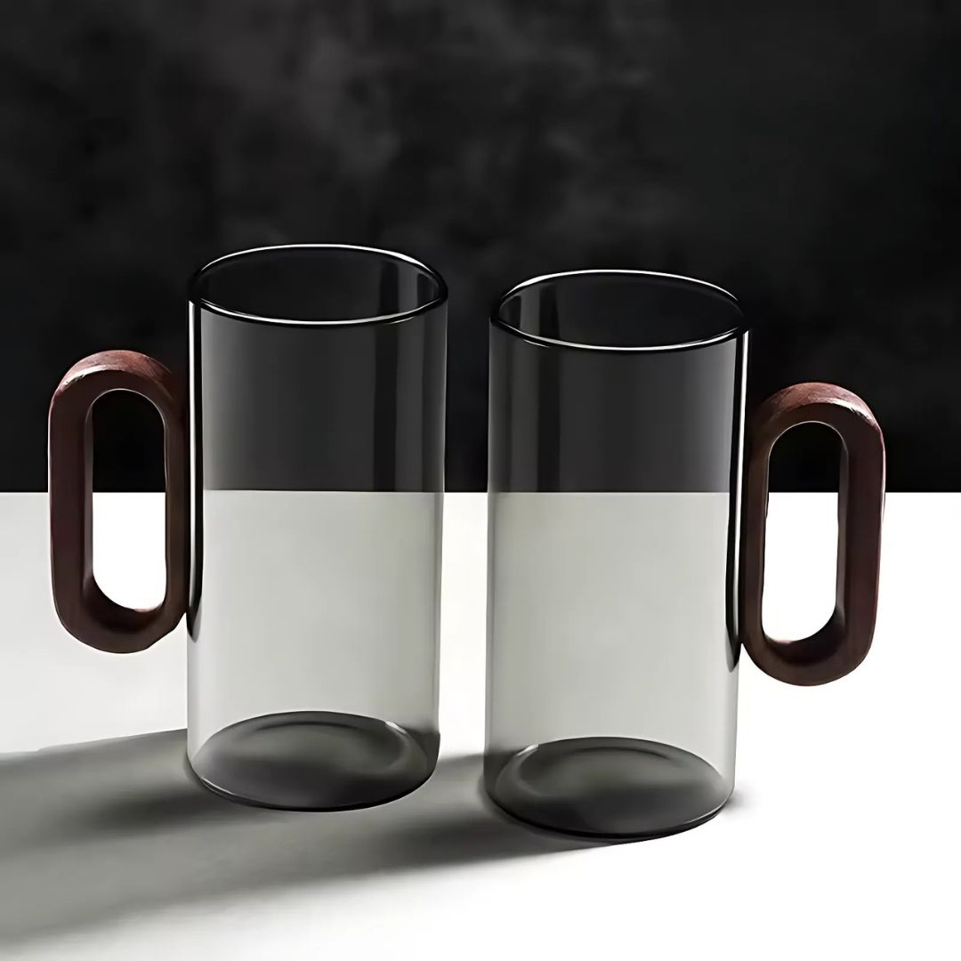 Nordic Walnut Glass Mug