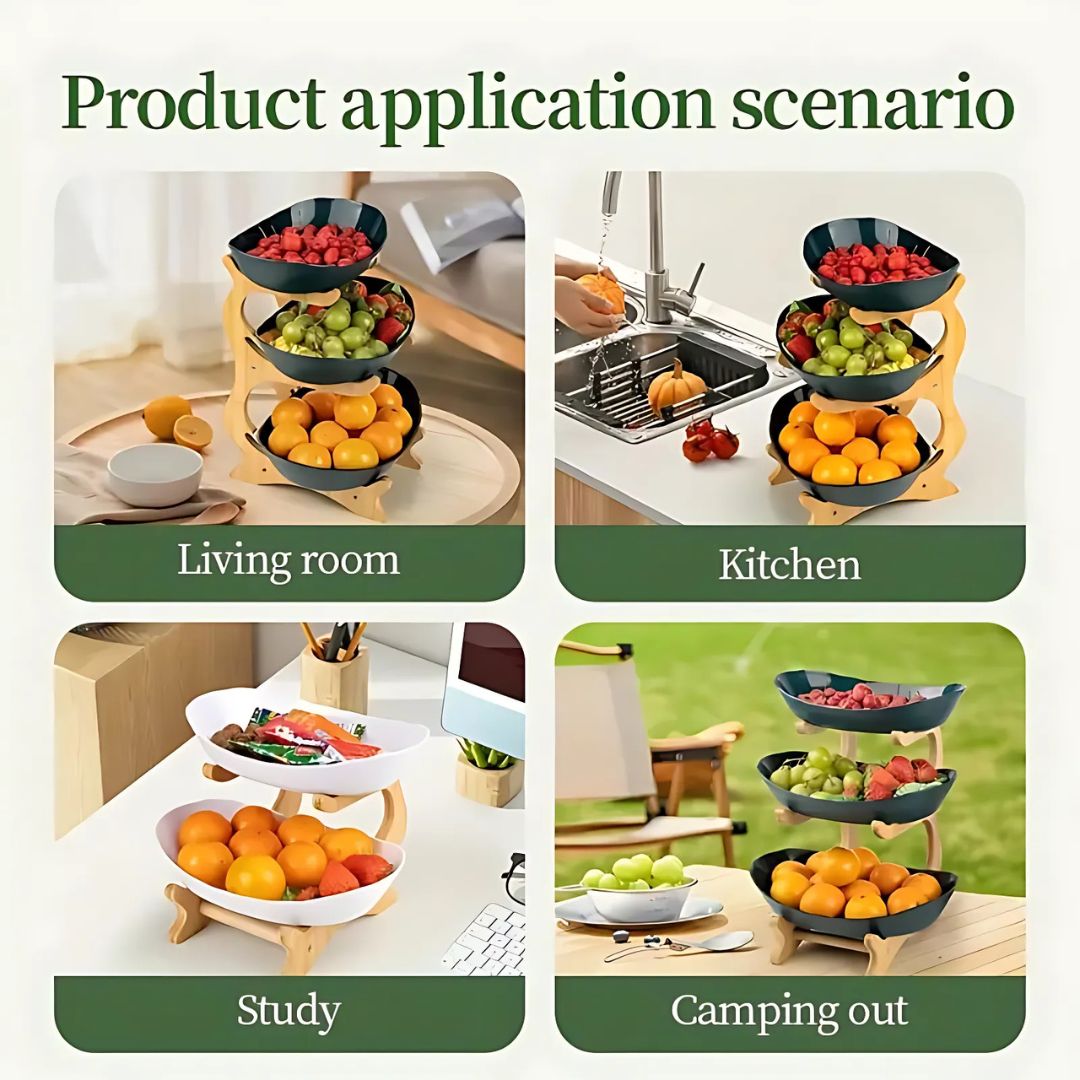 2 and 3 Tier Oval Fruit Bowl