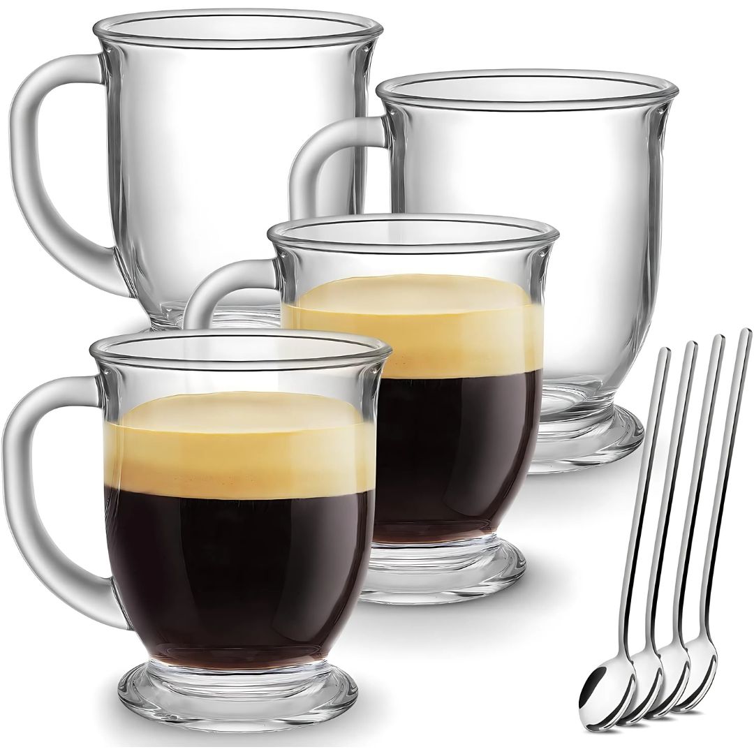 Large Glass Coffee Mugs with Handle