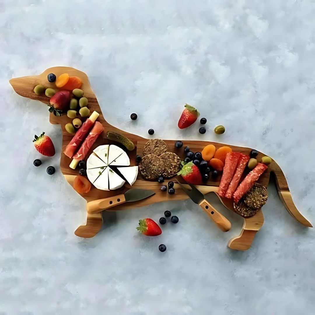 Wood Dachshund Serving Platter