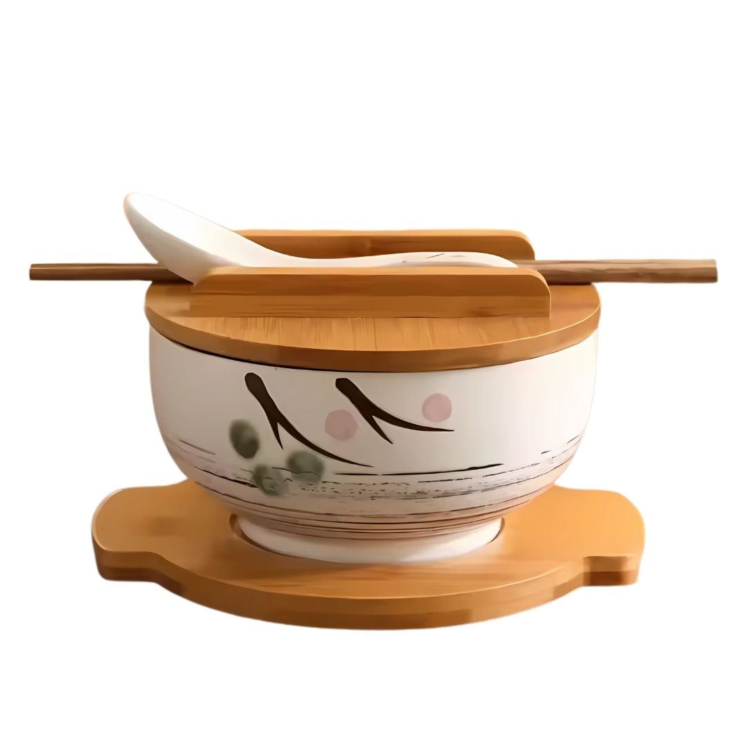 Japanese Handpainted Ramen Bowl Set
