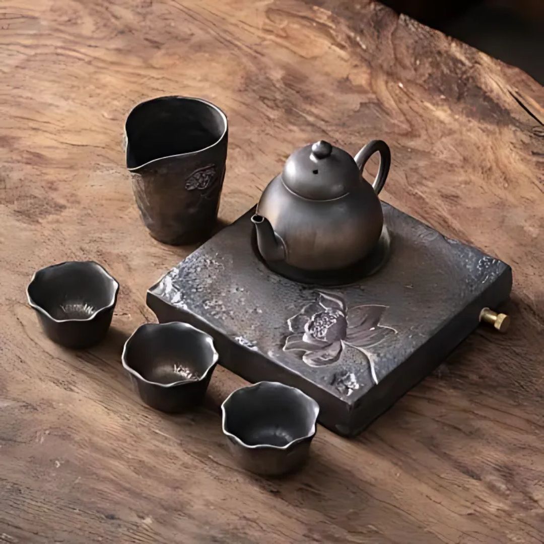 Japanese Lotus Pear Teapot Set