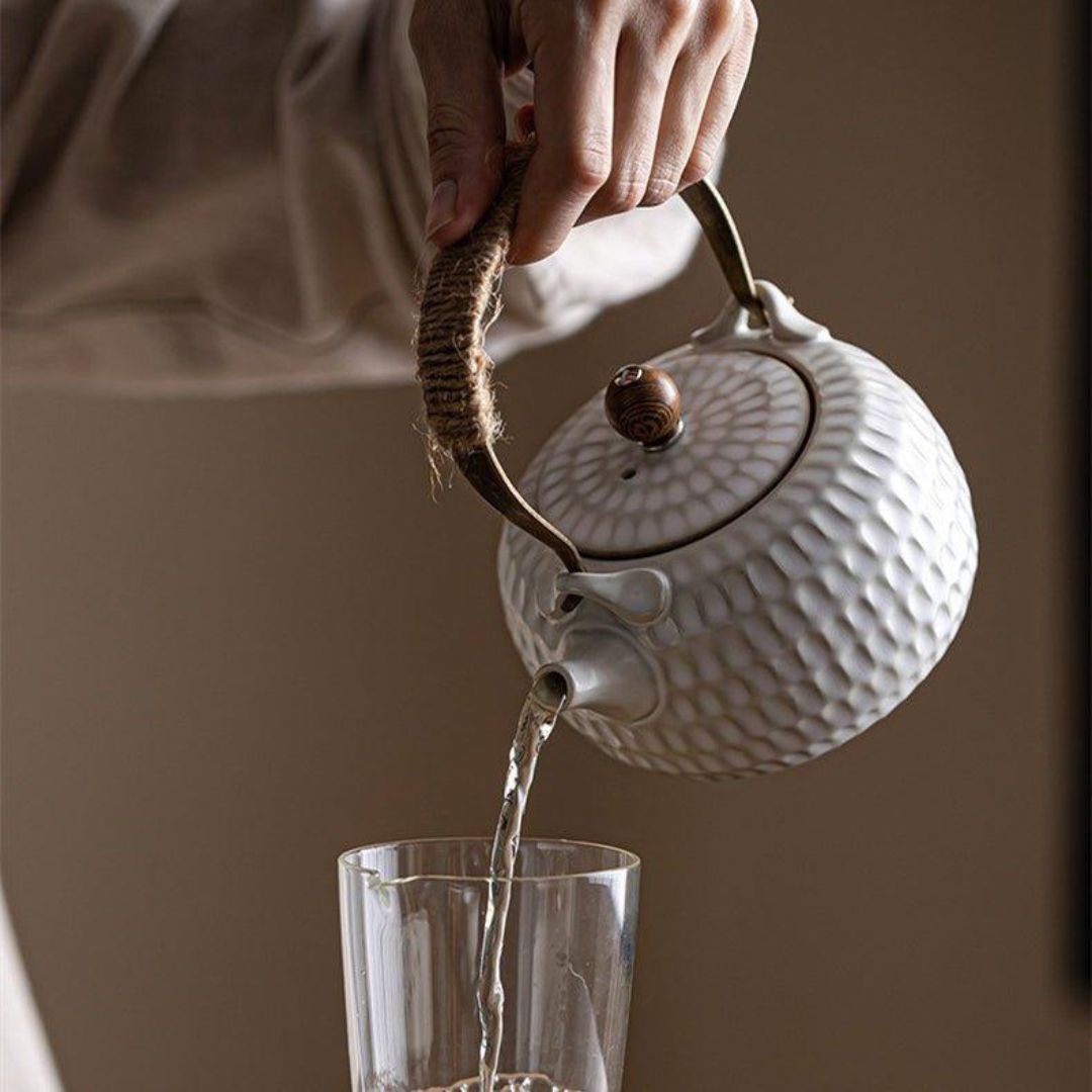 Ceramic White Dimpled Boiler Set