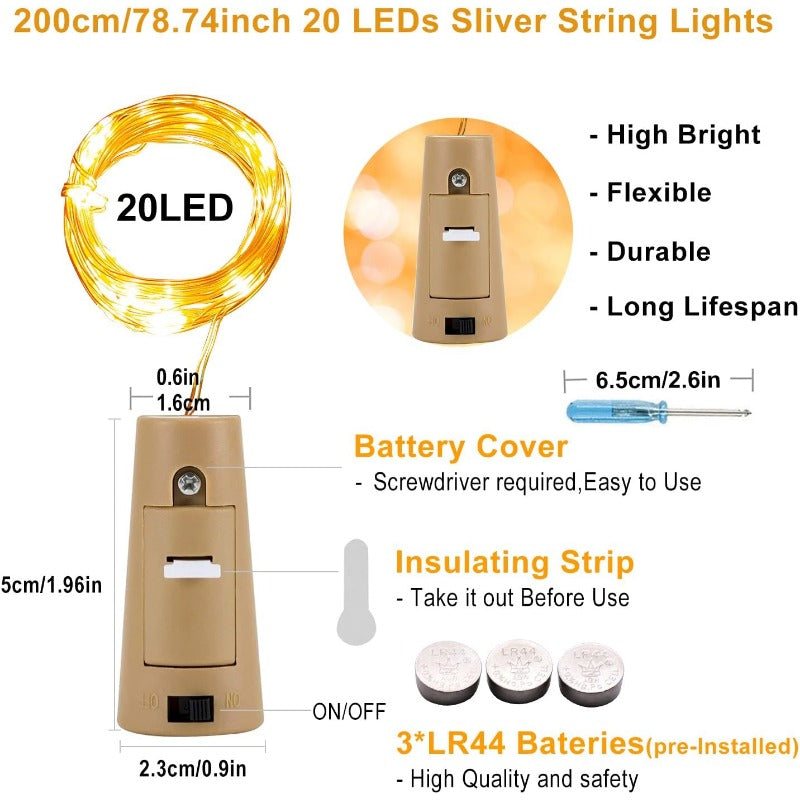 BottleGlow DIY Cork String Lights