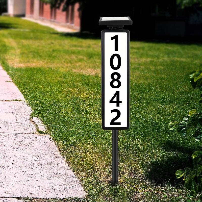 Solar-Powered Address Sign with Dual Lighting Modes