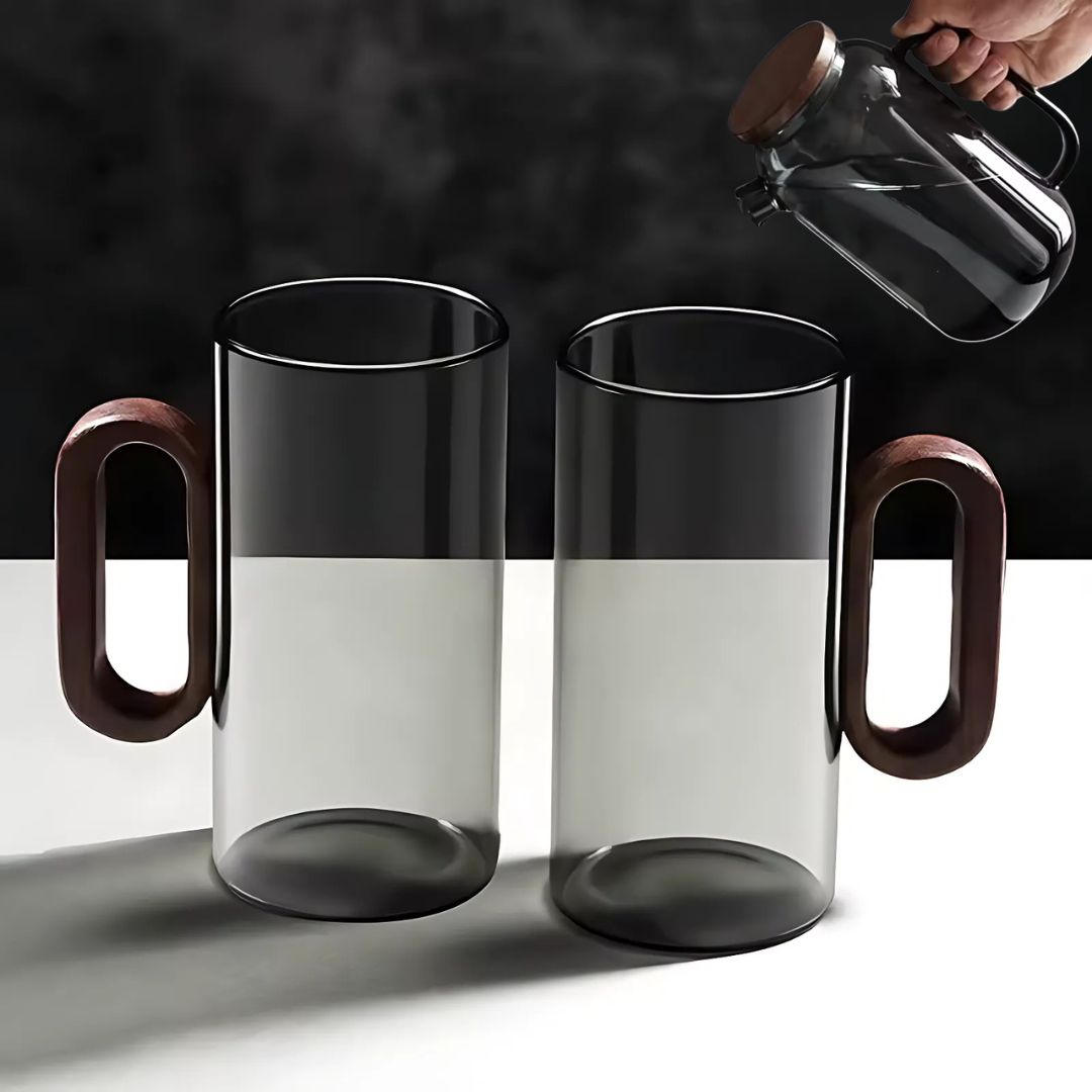 Nordic Walnut Glass Mug