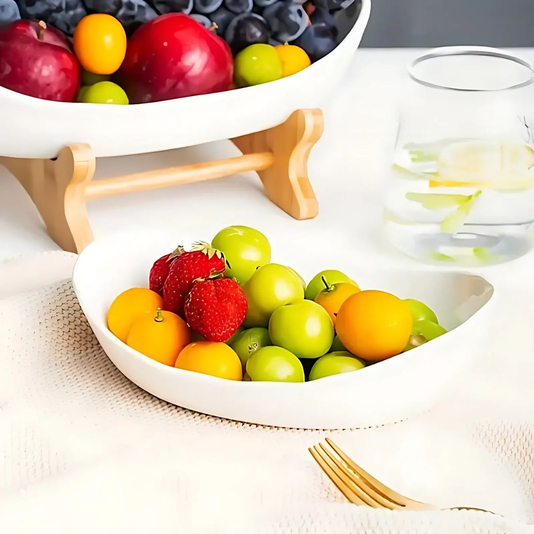 2 and 3 Tier Oval Fruit Bowl