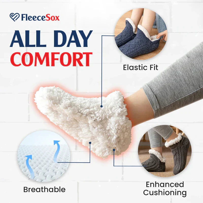 Fleece-Lined Non-Slip Thermal Slippers Socks