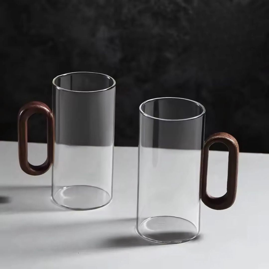 Nordic Walnut Glass Mug