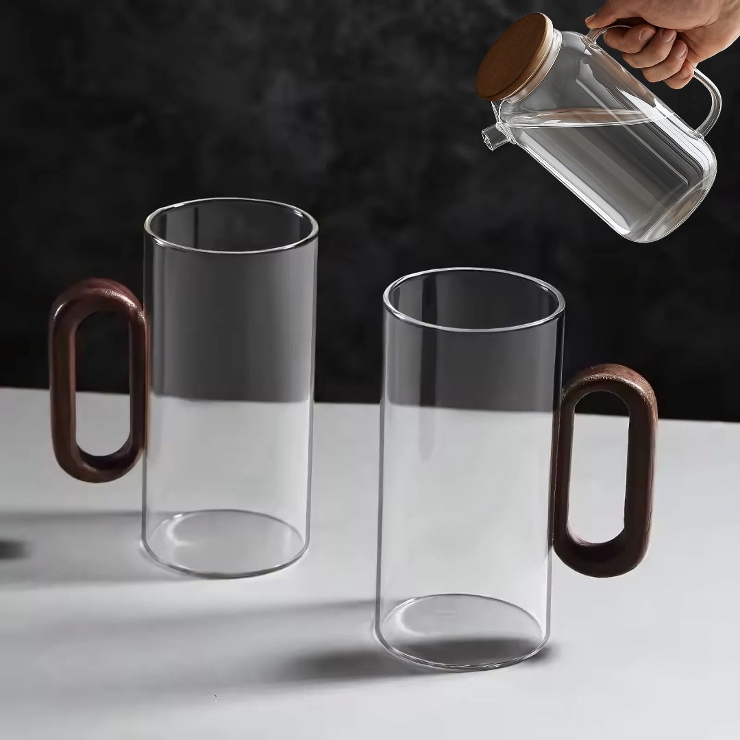 Nordic Walnut Glass Mug