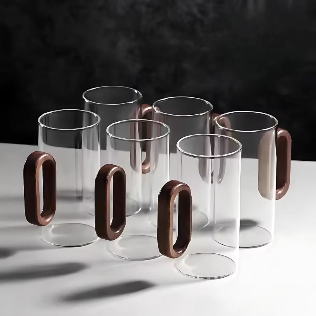 Nordic Walnut Glass Mug