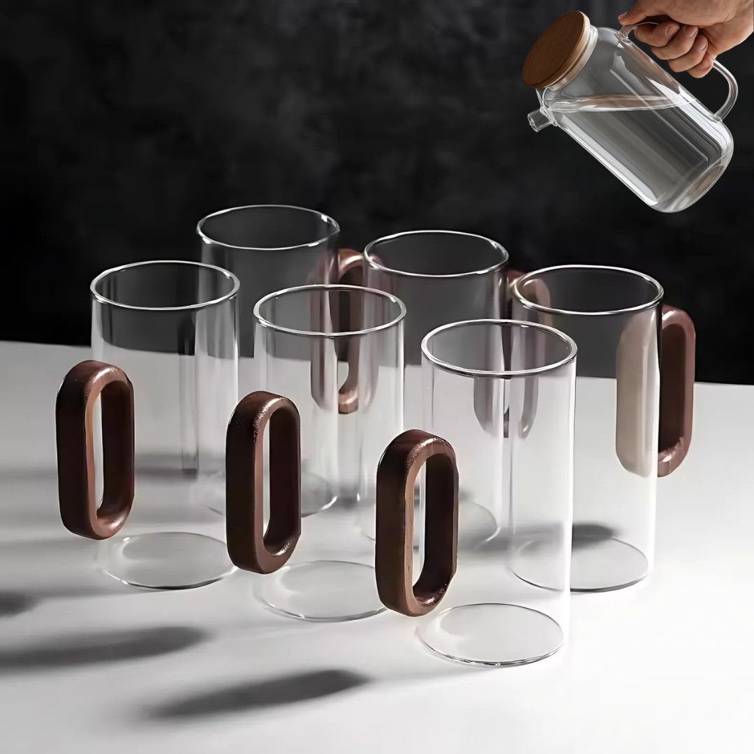 Nordic Walnut Glass Mug