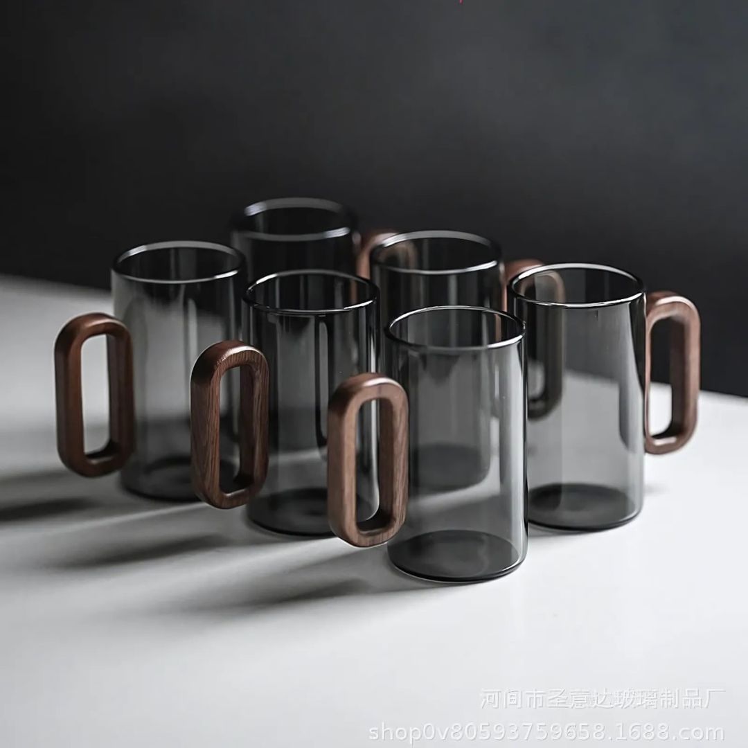 Nordic Walnut Glass Mug