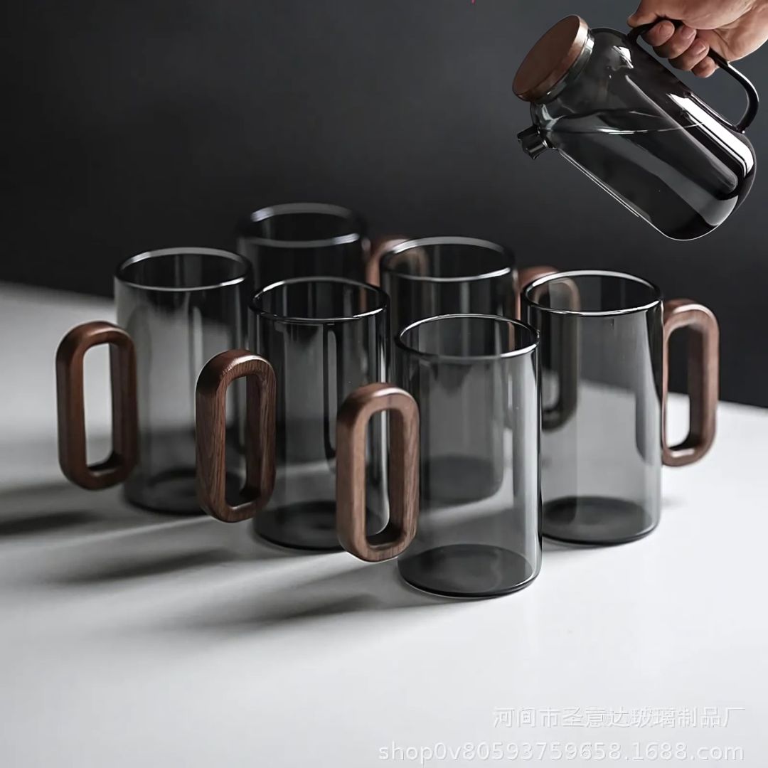 Nordic Walnut Glass Mug