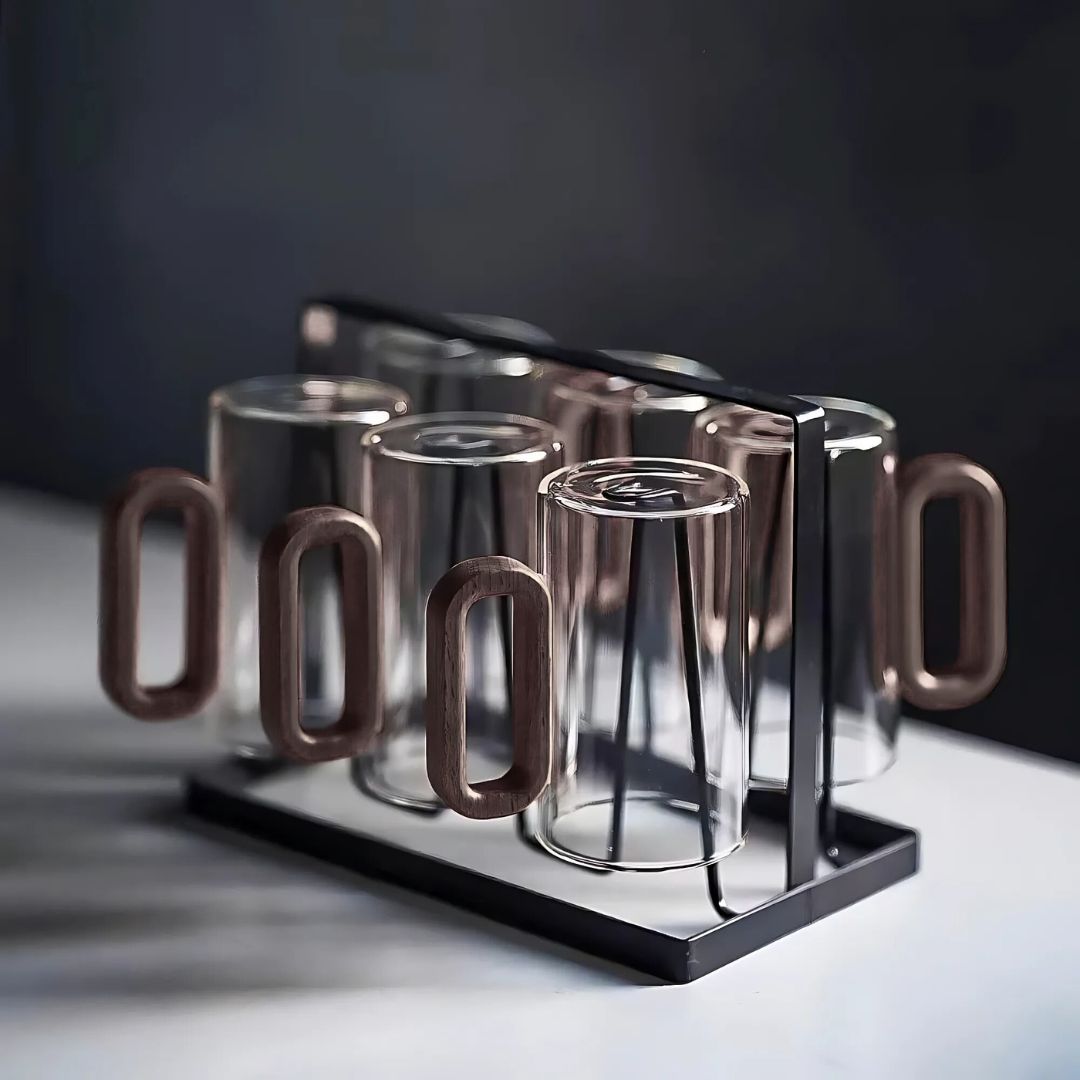 Nordic Walnut Glass Mug