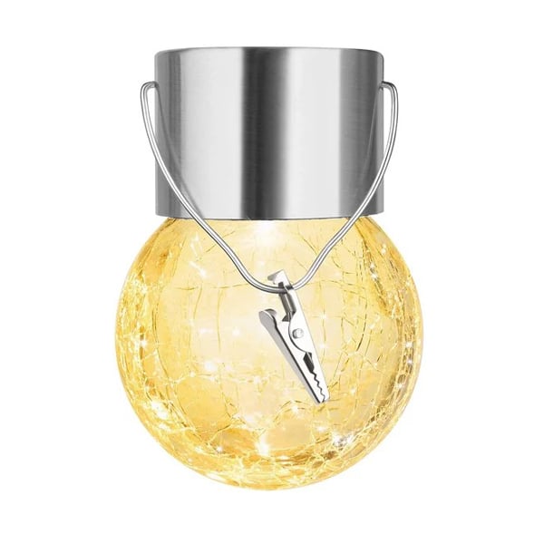 Multicolor Crackle Glass Hanging Solar Light