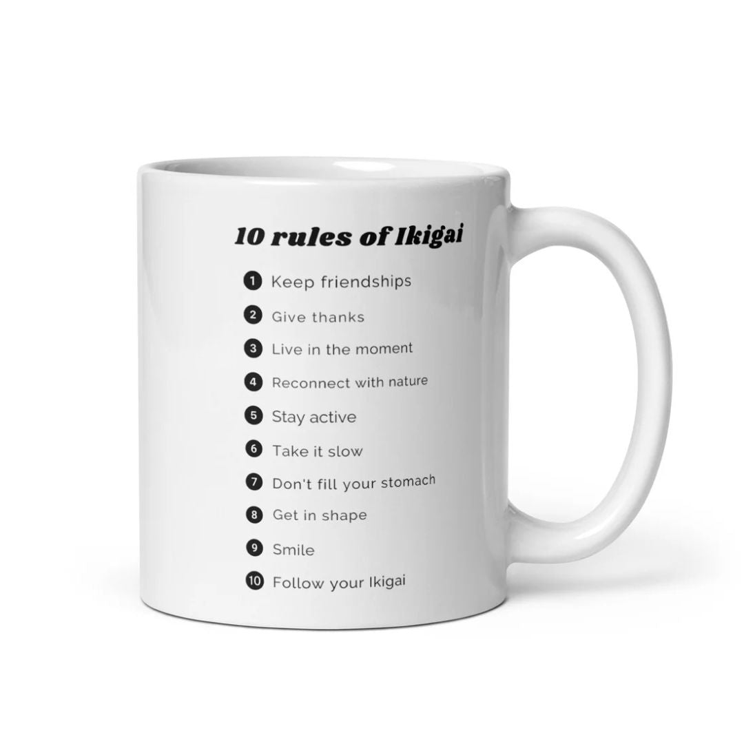 10 Rules Of Ikigai Ceramic Printed Mug