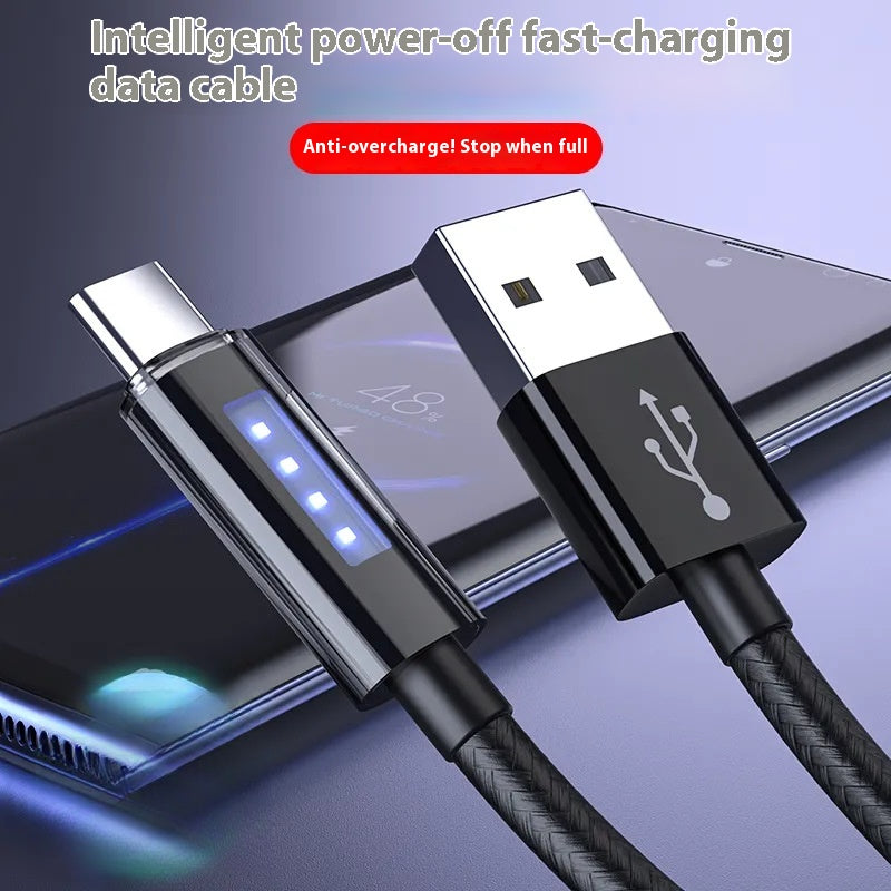 120W Smart LED Charging Cable with Auto-Off & Kevlar Braid