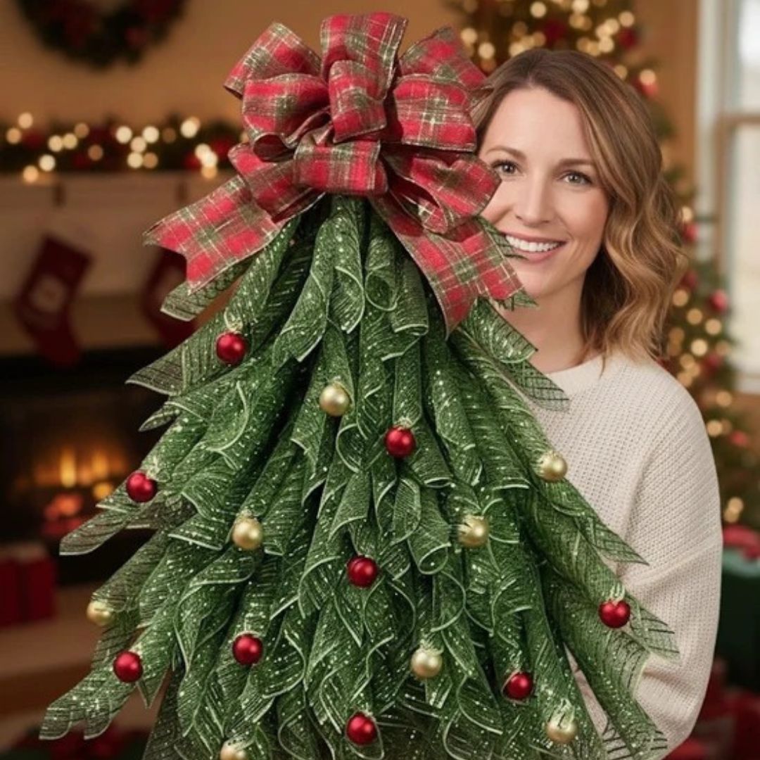Handmade Christmas Tree Wreath for Front Door