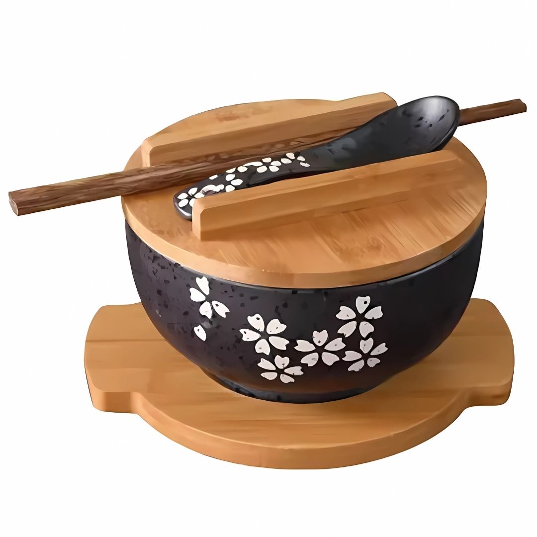 Japanese Handpainted Ramen Bowl Set