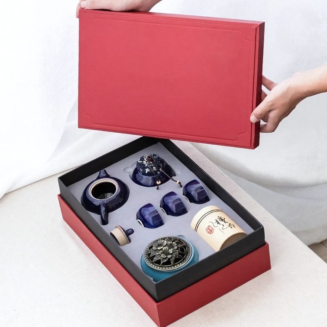 Chinese Red Tea Set With Gift Box