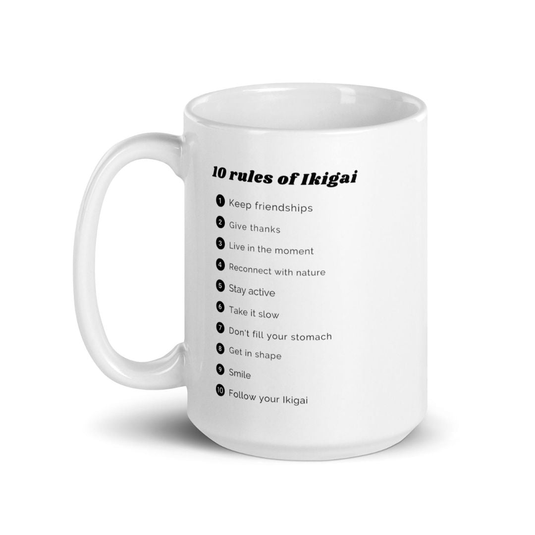 10 Rules Of Ikigai Ceramic Printed Mug