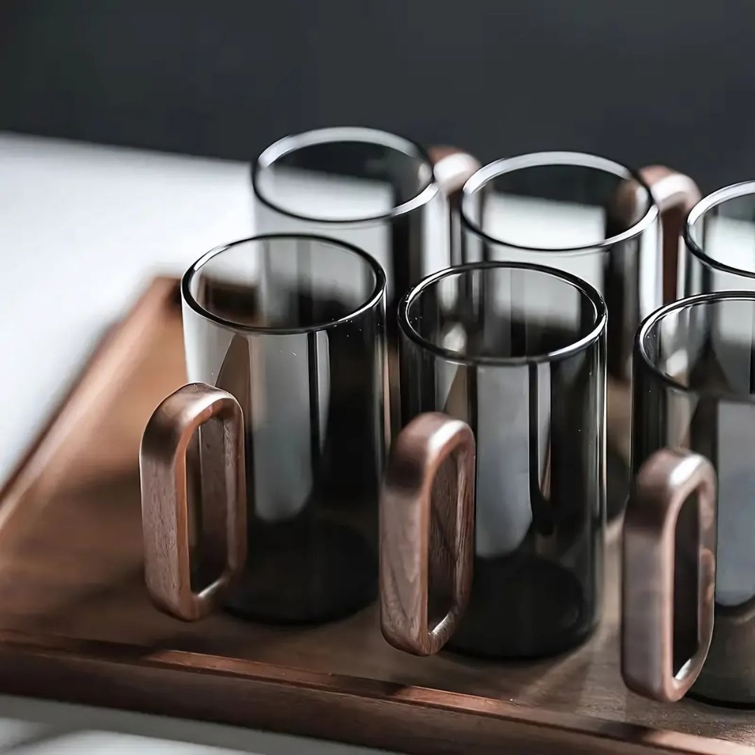 Nordic Walnut Glass Mug