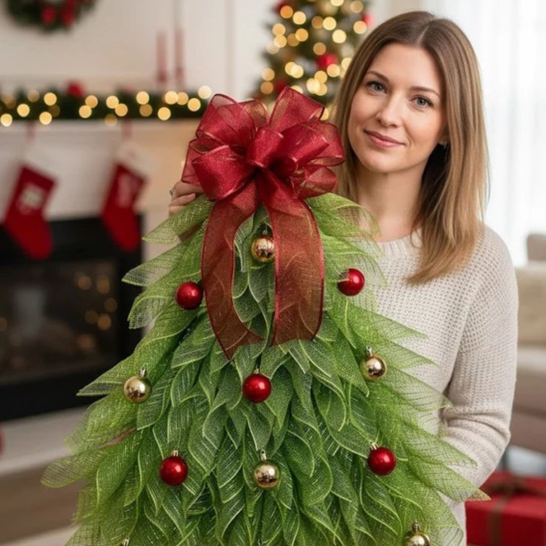 Handmade Christmas Tree Wreath for Front Door