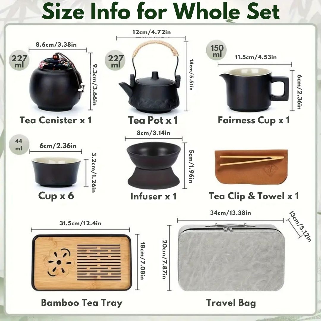 14-Piece Portable Travel Tea Set