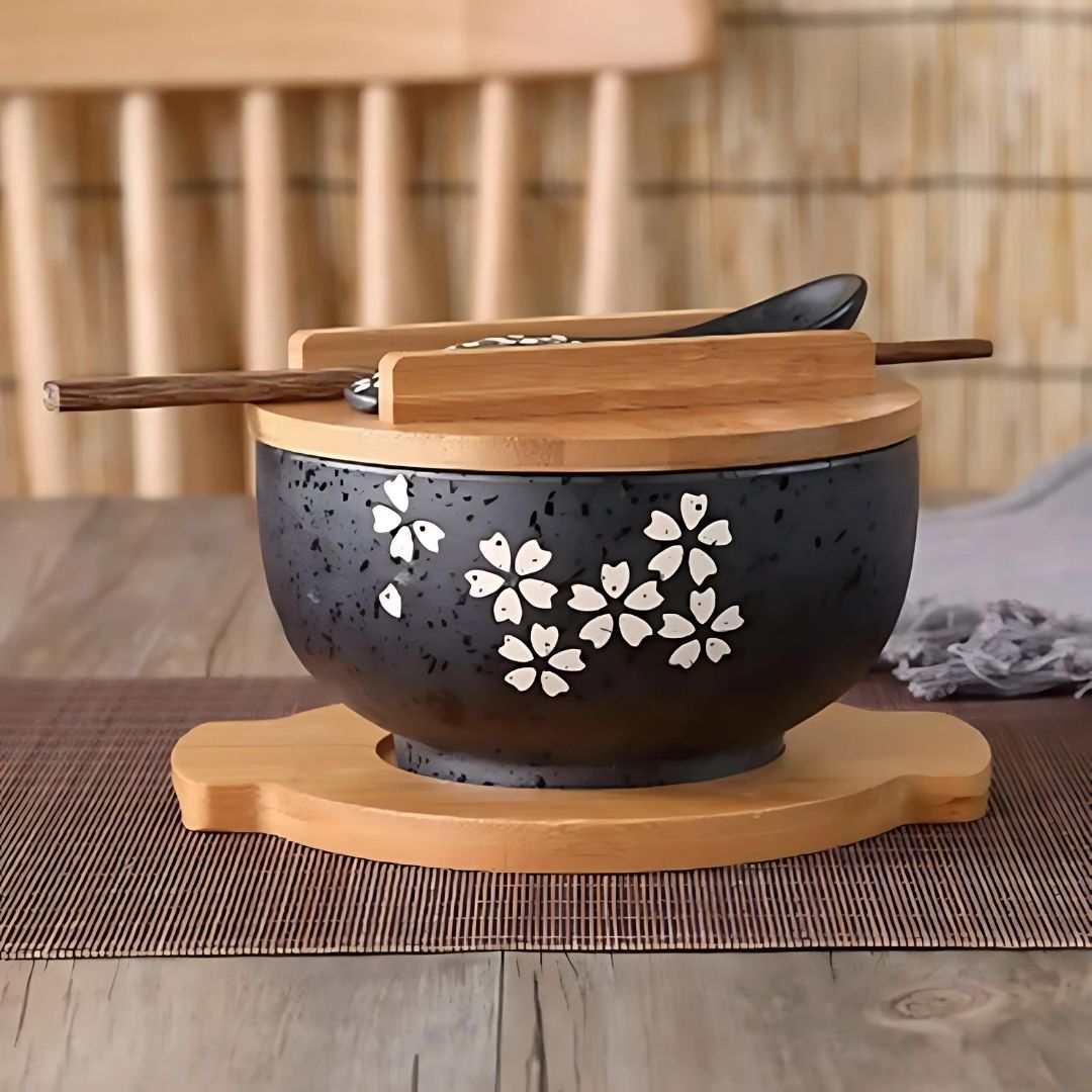 Japanese Handpainted Ramen Bowl Set